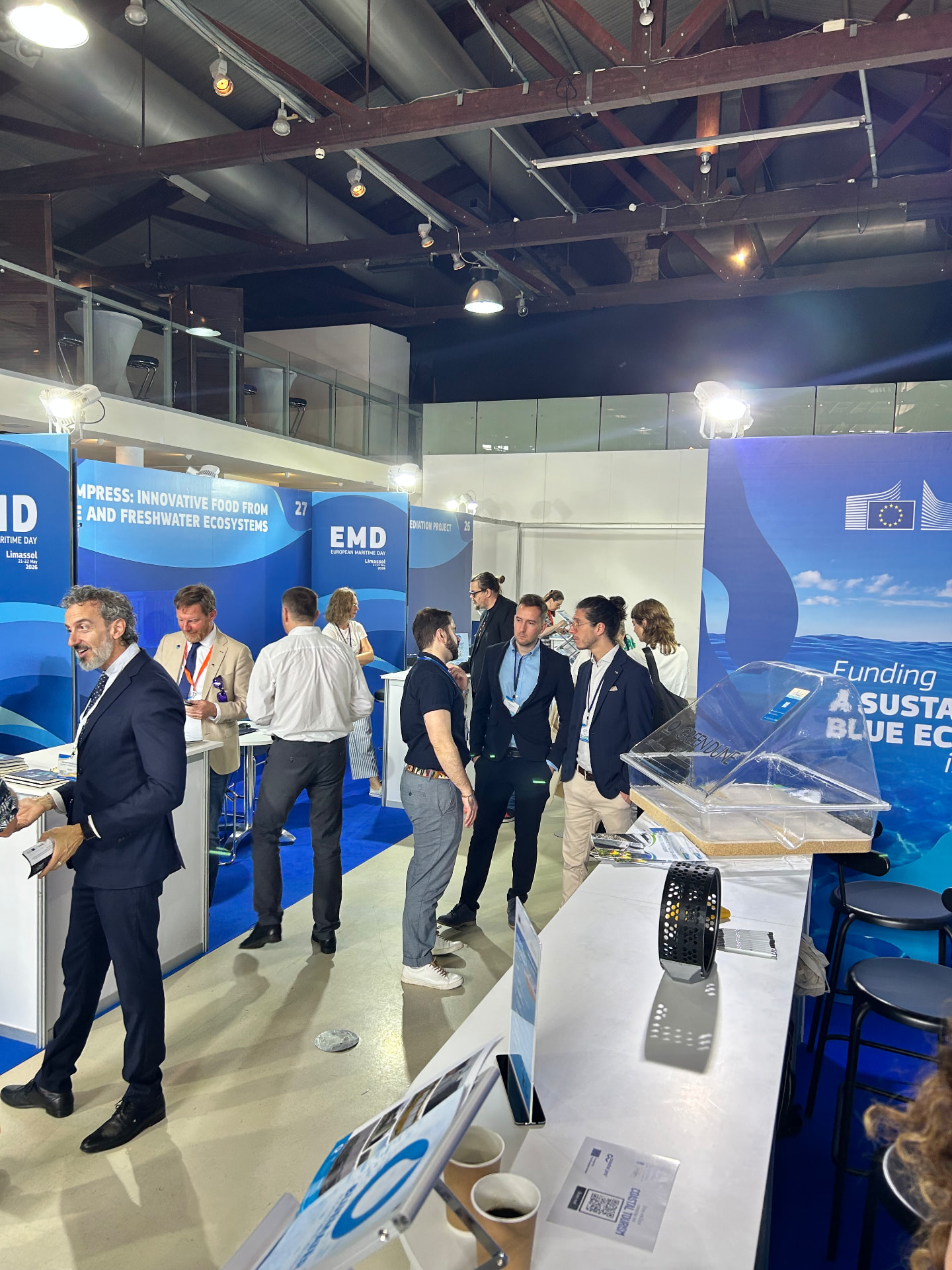 The European Stand at EMD 2026, where CoastalPro met visitors and fellow EU-funded projects.